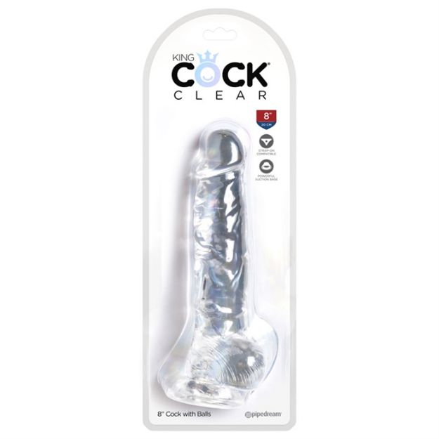 Image de King Cock Clear 8" Cock with Balls