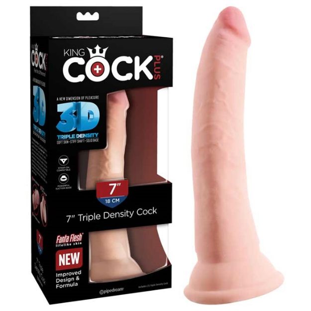 Image de King Cock Plus 7" Triple Density Cock - Flesh