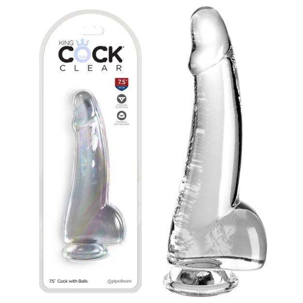 Image de King Cock Clear 7.5" With Balls - Clear